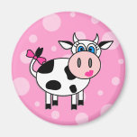 Happy Girl Cow Magnets