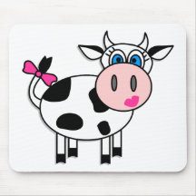 Happy Girl Cow Mouse Pads