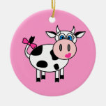 Happy Girl Cow Ornament