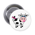 Happy Girl Cow Pinback Button