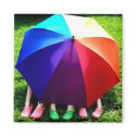 Happy Girls Under a Rainbow magnets