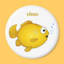 Happy Goldfish, "clean" dishwasher magnet by graphicdoodles Happy Goldfish, "clean" dishwasher magnet