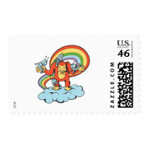happy gorilla cartoon character vector stamp