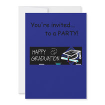 Happy Graduation Chalkboard Personalized Announcements