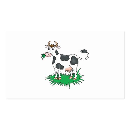 happy grazing cow business card template (back side)