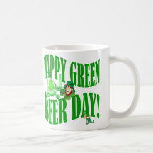 Happy green beer day mugs