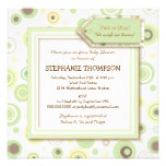 Happy Green Dots Neutral Baby Shower Invitation