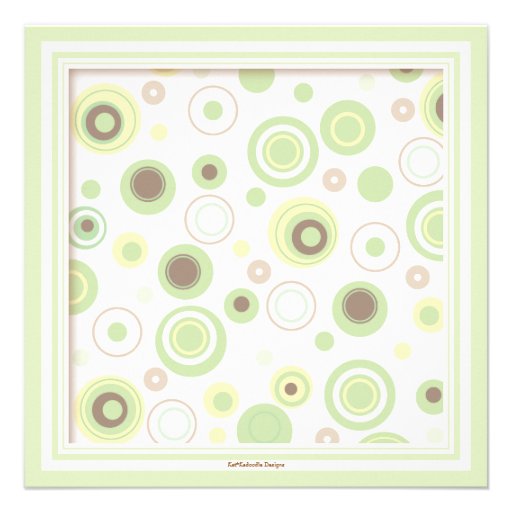 Happy Green Dots Neutral Baby Shower Invitation
