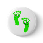 Happy Green Feet Button