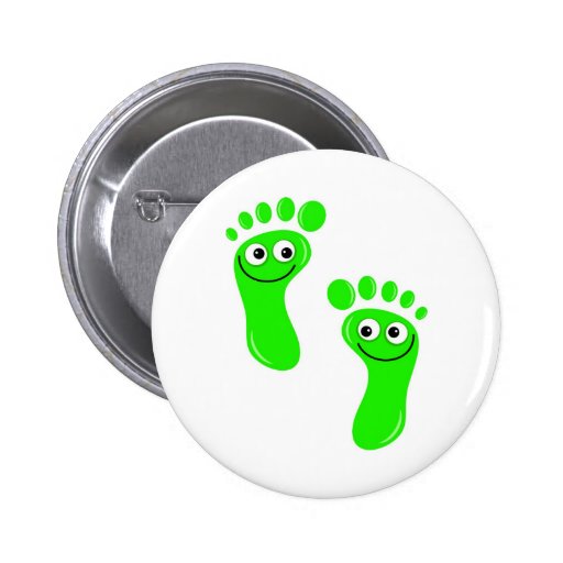 Happy Green Feet Button