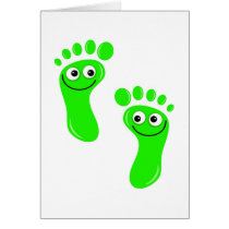 Happy Green Feet Greeting Card