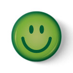 Happy green smiling smiley face button
