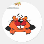 Happy Ground Hog Day Round Sticker