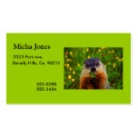 Happy Groundhog Day Eating Flower Business Card
