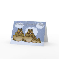 Happy Groundhog Day, Groundhog family Greeting Card