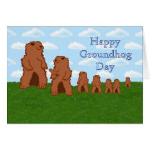 Happy Groundhog Day Groundhog's Day Spring Greeting Card