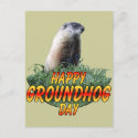 Happy Groundhog Day postcard