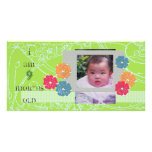 Happy Growing Baby Photo Card In Lime