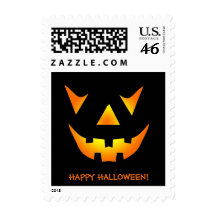 Happy Hallloween - Evil Flaming Jack-o'-lantern Stamp