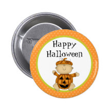 Happy Halloween Baby Pumpkin Buttons