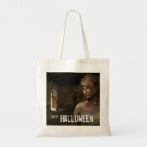 mood, chick, scary, mystic, halloween, scarry, happy halloween, eerie, trick or treat, haloween, dark, weird, fantasy, Bag with custom graphic design