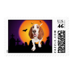 Happy Halloween Basset Postage