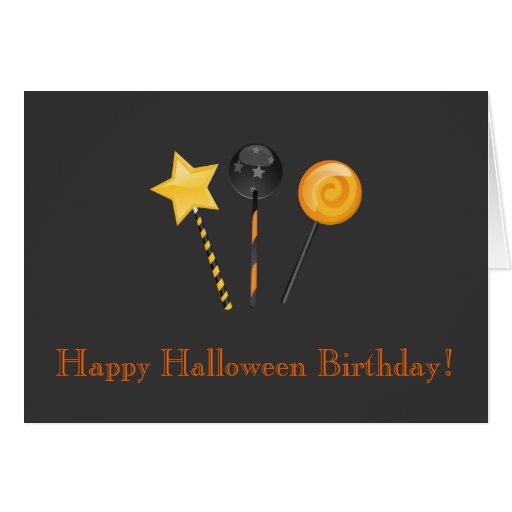 Happy Halloween Birthday Festive Lollipops Card Zazzle Happy Halloween Birthday Festive Lollipops Card Zazzle