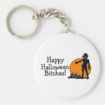 Happy Halloween Bitches Scarecrow Keychain