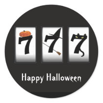 Happy Halloween Black 777 Sticker by vegasdusoleil Happy Halloween Black 777 Sticker