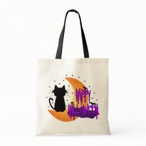 Happy Halloween Black Cat bag
