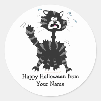 Happy Halloween Black Cat Funny Custom Stickers