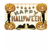 Happy Halloween Black Long sleeved T-shirt