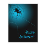 Happy Halloween Black Spider on Web