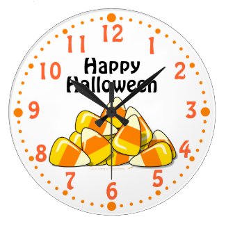 Happy Halloween Candy Corn Sweets Custom Clock