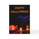 happy, halloween, card, light, dark, decoration,