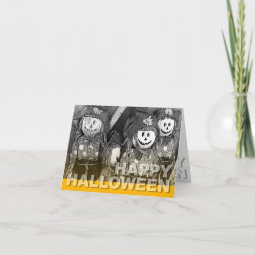 Happy Halloween Card Scarecrow Orange card