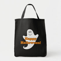 Happy Halloween cartoon ghost treat bag