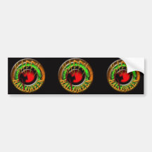 Happy Halloween cat and moon bumper sticker