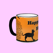 Happy Halloween Cat Mug mugs