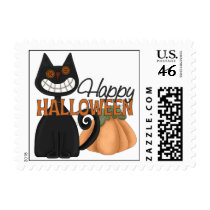 Happy Halloween Cat postage