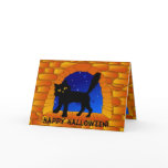 Happy Halloween!cat&window Greeting Card