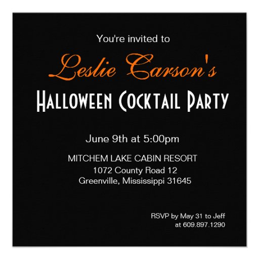 Happy Halloween Cocktail Party Custom Invitations