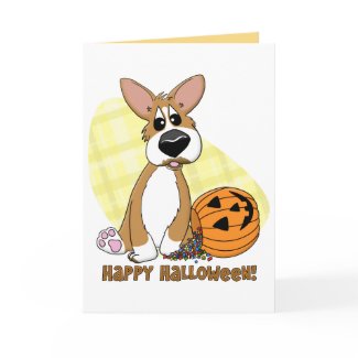 Happy Halloween Corgi Card card