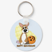 Happy Halloween Corgi Keychain
