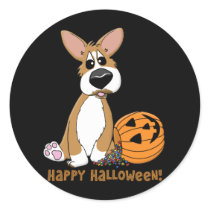Happy Halloween Corgi Stickers