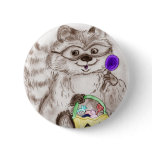 Happy Halloween Costumed Raccoon Pinback Buttons