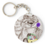 Happy Halloween Costumed Raccoon Key Chains