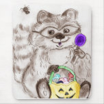 Happy Halloween Costumed Raccoon Mousepads