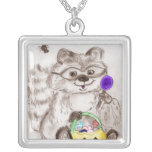 Happy Halloween Costumed Raccoon Necklace