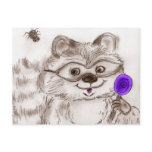 Happy Halloween Costumed Raccoon Post Cards